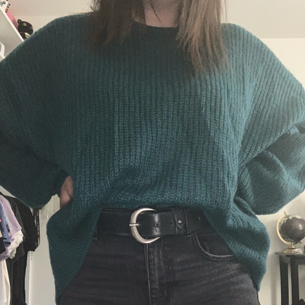 blue sweater